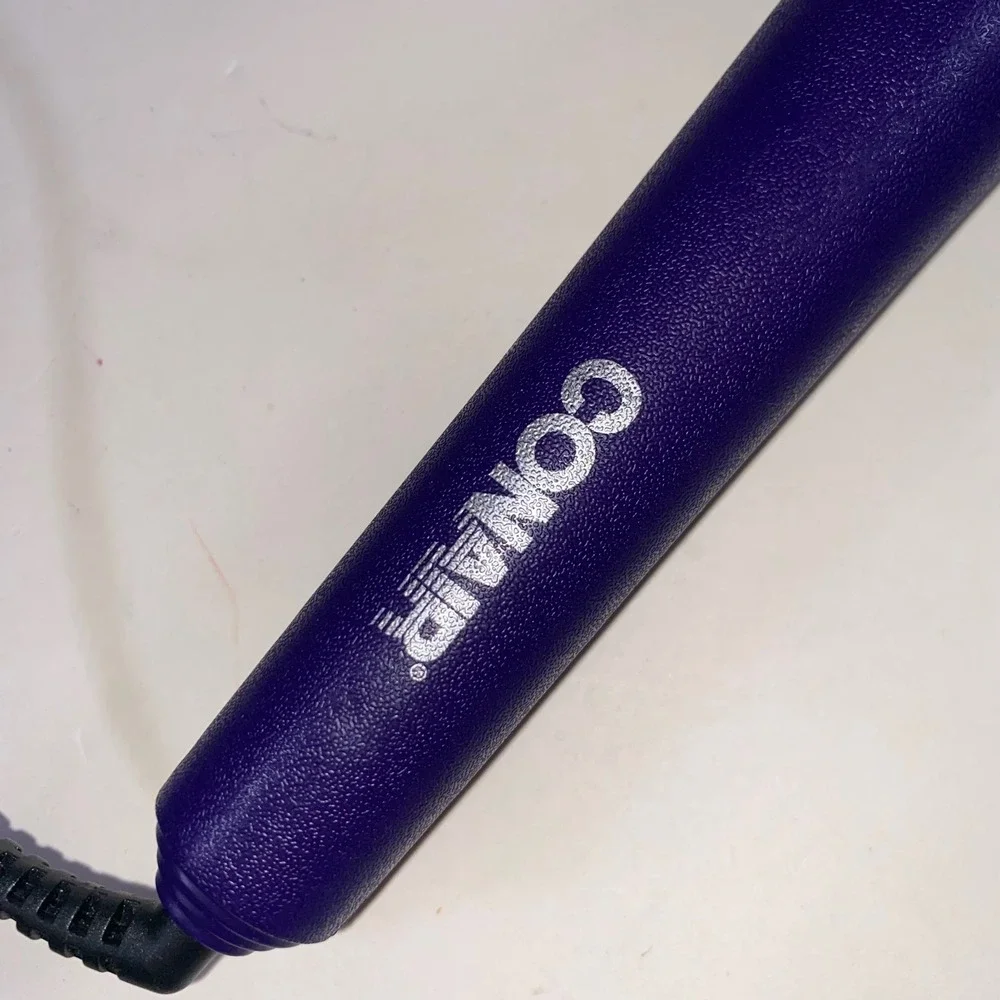 Conair Spiral Curling Iron Purple Chrome Barrel Hair Styling Tool Ringlet Wand